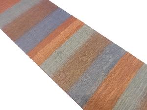 変わり織　横段模様織り出し全通袋帯